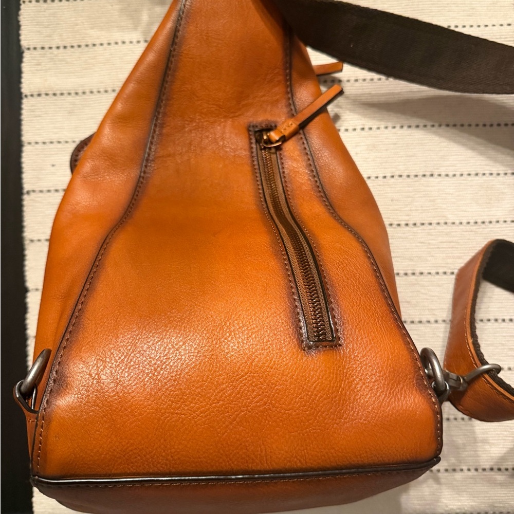 FEIGITOR Genuine Leather Sling Bag – NWT | Coffee Brown Crossbody - Picture 6 of 14